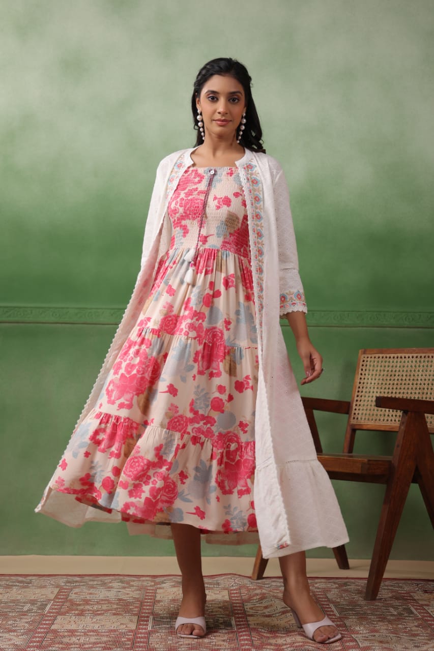 Off White Designer Gown with Jacket