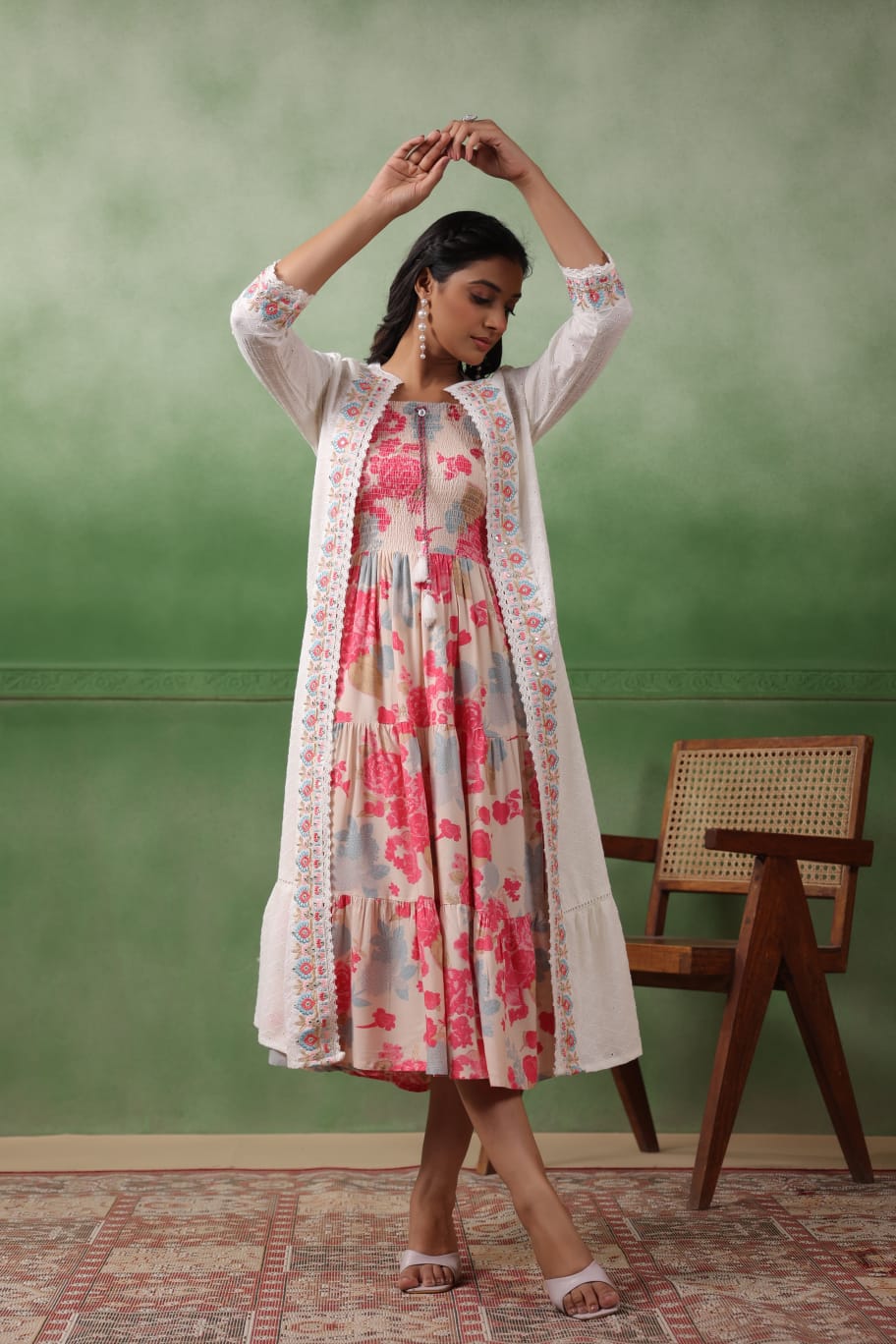 Off White Designer Gown with Jacket