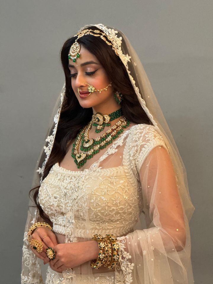 Ivory Opulence Embroidered Couture Bridal Lehenga - net Indian ethnic wear by Rangoli