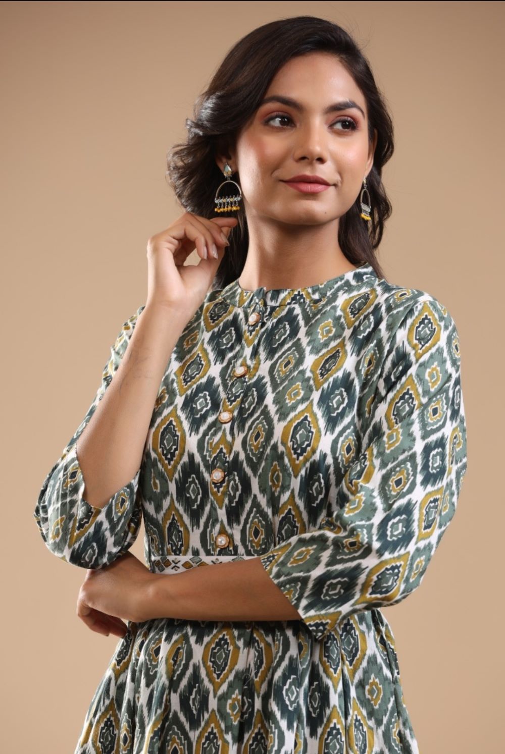 Green A-Line Kurti