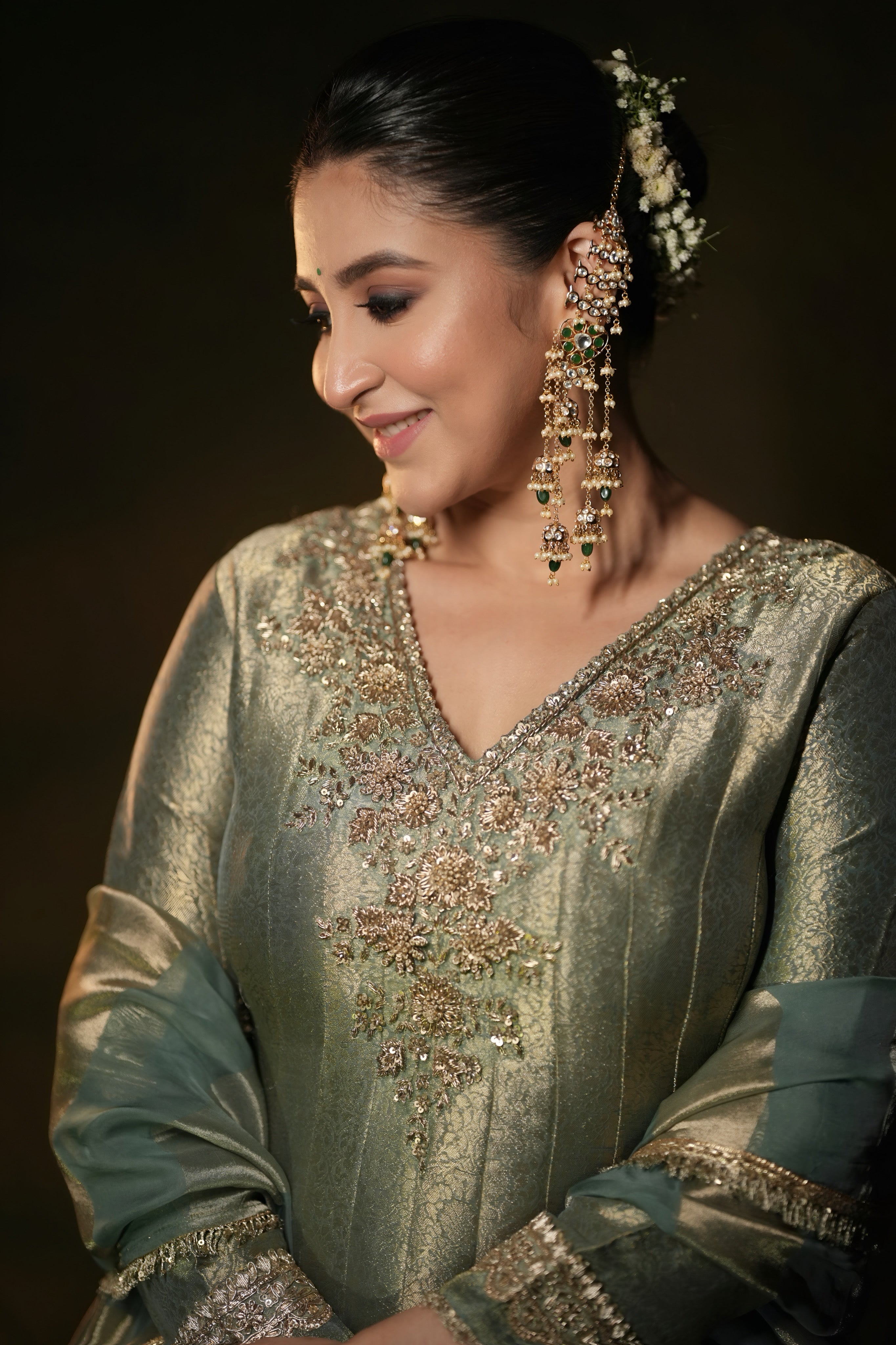Turquoise Embellished Designer Anarkali Set – Occasion Wear