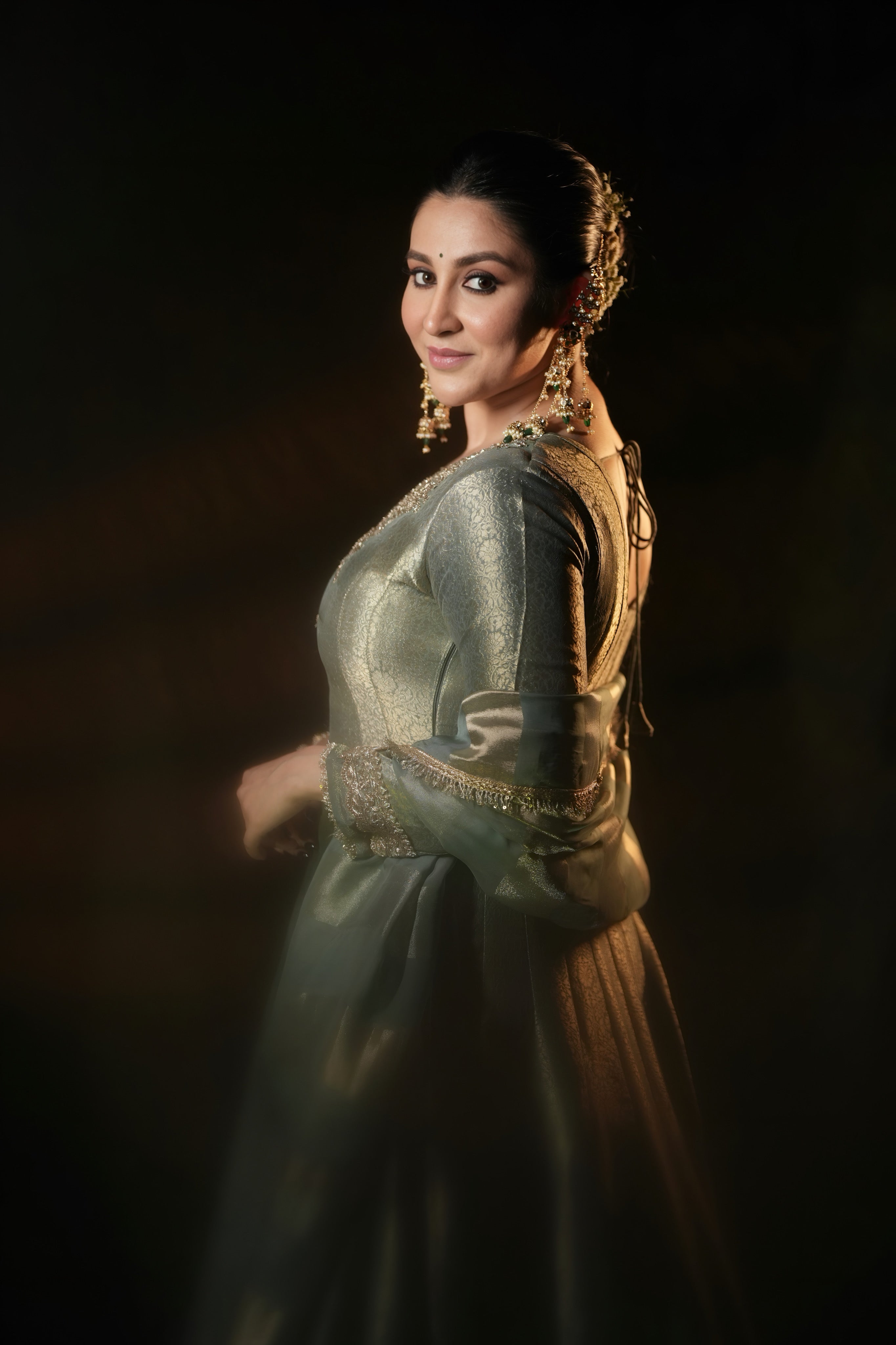 Turquoise Embellished Designer Anarkali Set – Occasion Wear