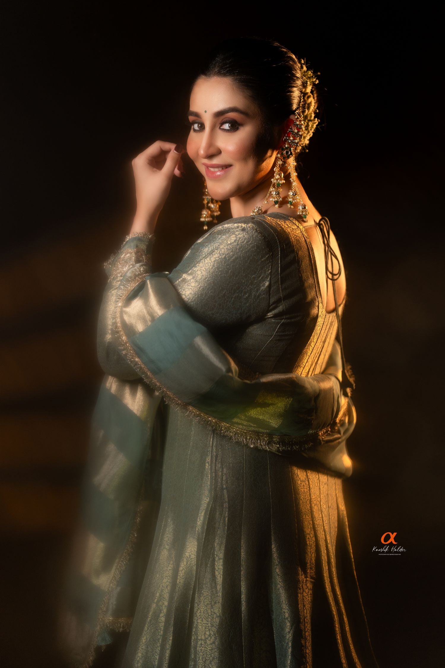 Turquoise Embellished Designer Anarkali Set – Occasion Wear