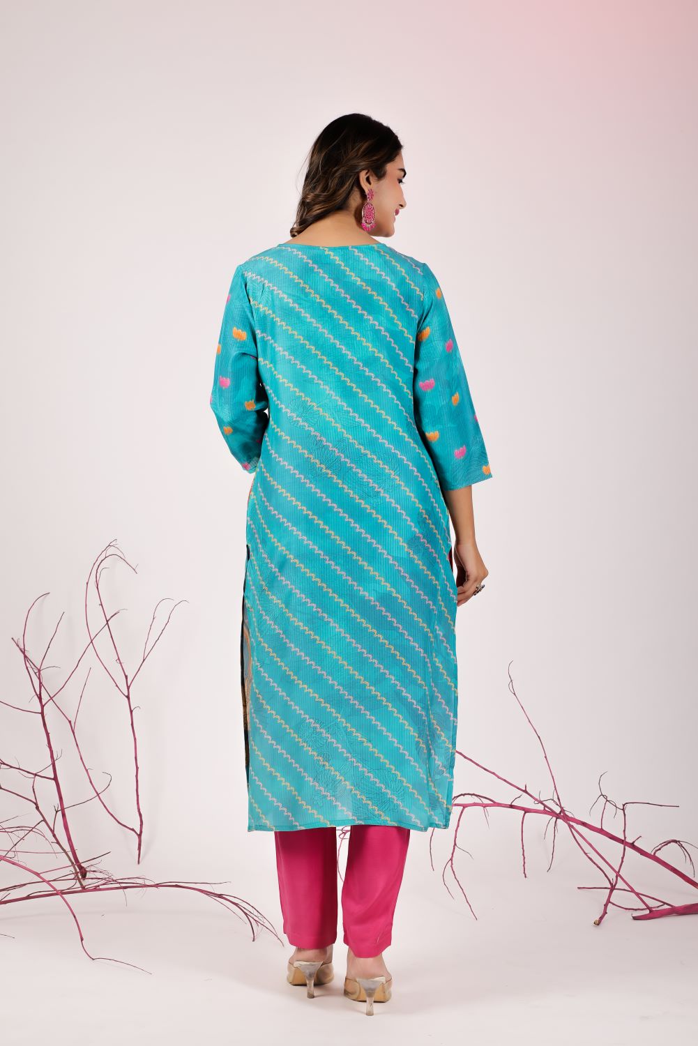 Firozi Blue Straight Suit Set