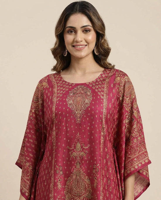 Fuchsia Pink Kaftan Set - Rangoli India