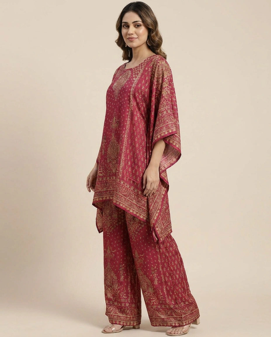 Fuchsia Pink Kaftan Set - Rangoli India