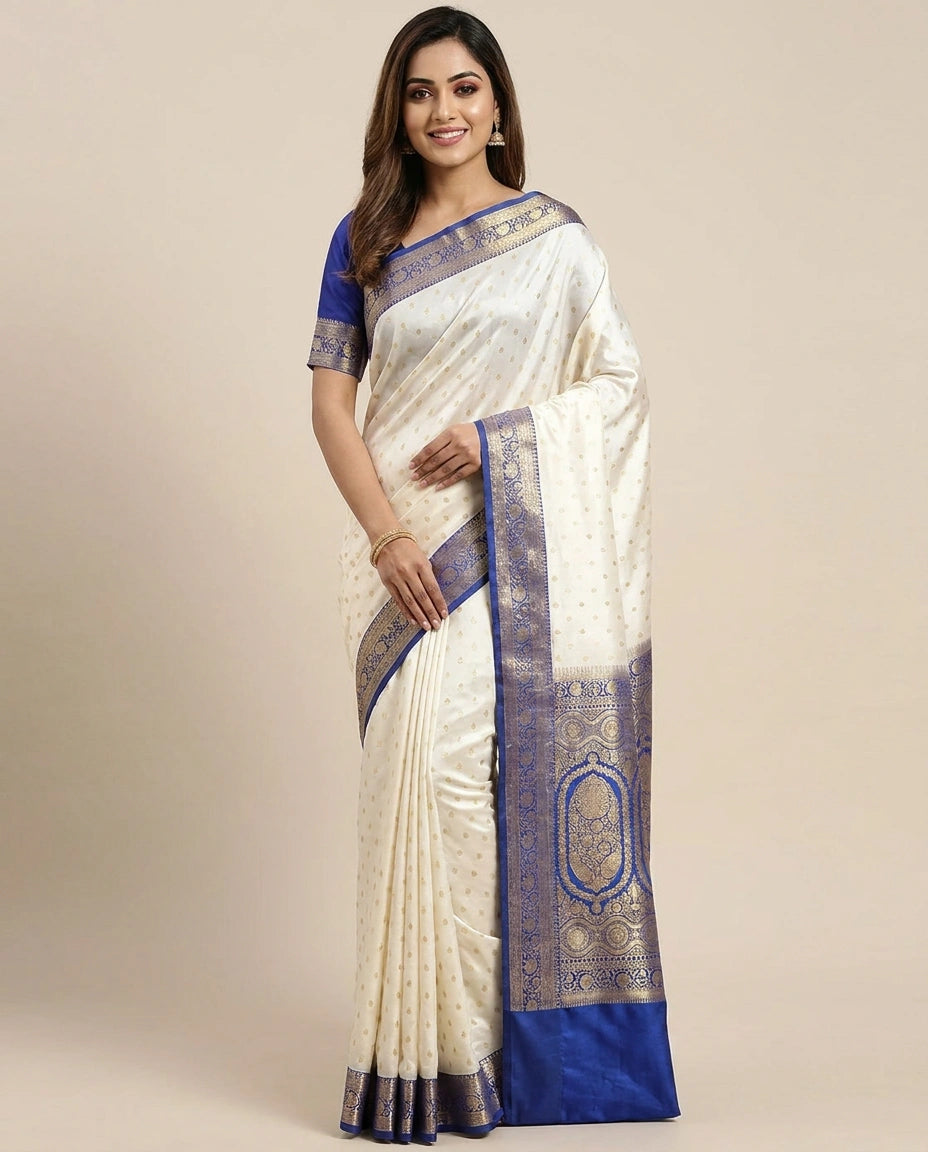 Banaras Wedding Satin Silk Saree - Rangoli India