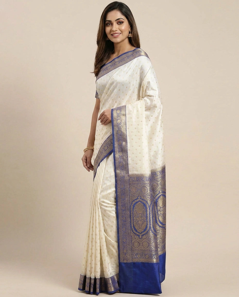 Banaras Wedding Satin Silk Saree - Rangoli India