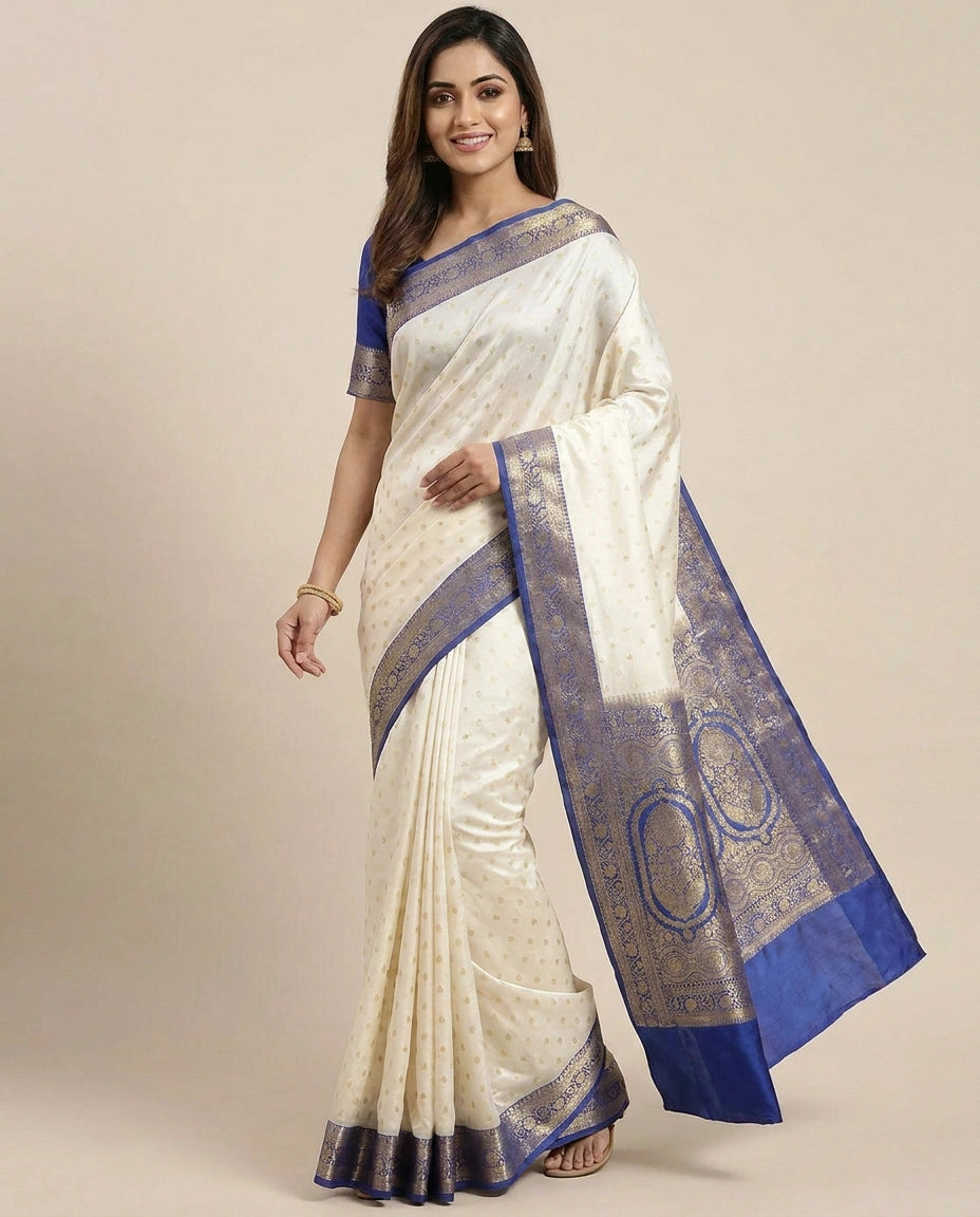 Banaras Wedding Satin Silk Saree - Rangoli India