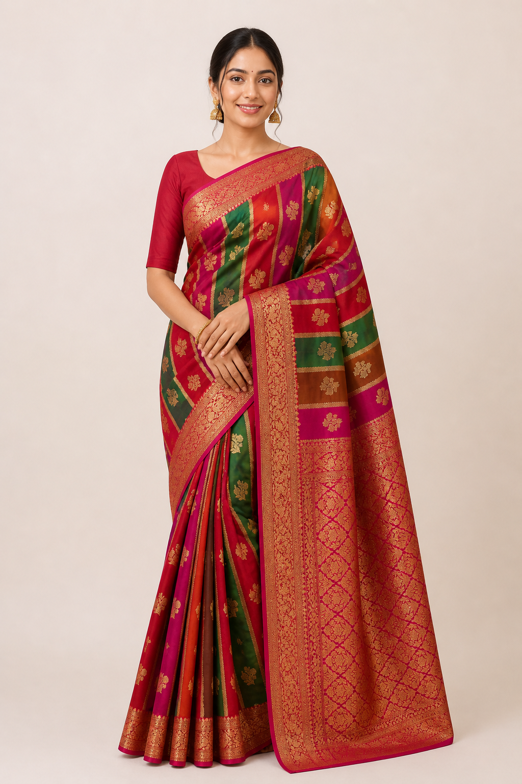 Banarasi Silk Katan Saree with Intricate Zari Work