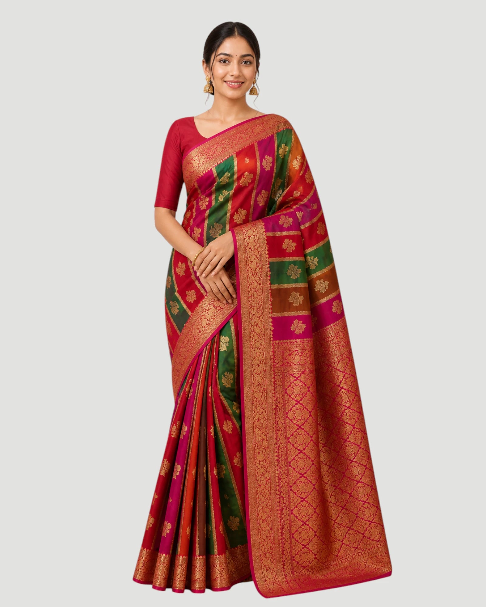 Banarasi Silk Katan Saree with Intricate Zari Work