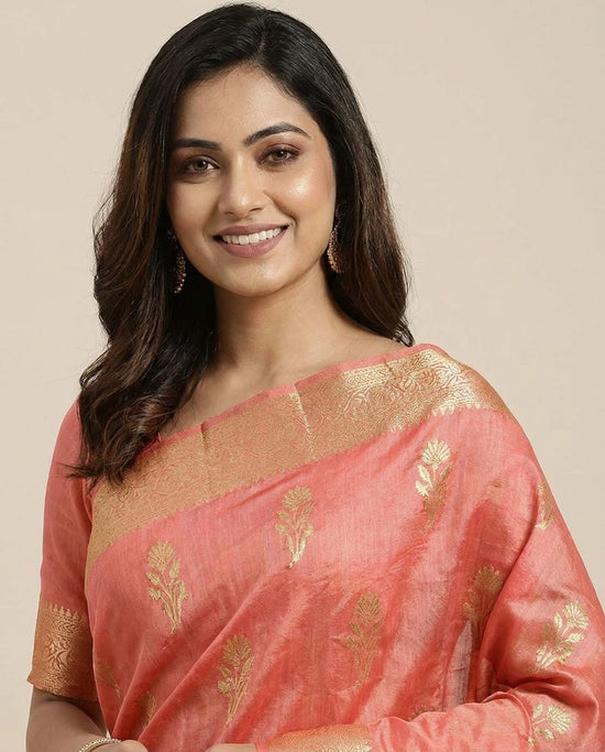Tussar Silk Banarasi Saree with Woven Border - Rangoli India