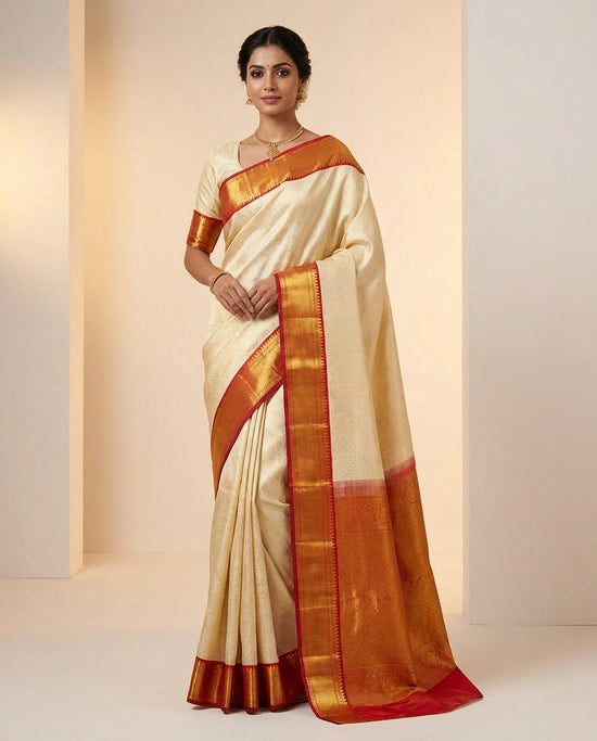 Katan Silk Saree with Foil Print and Sequin Work Online India - Rangoli India