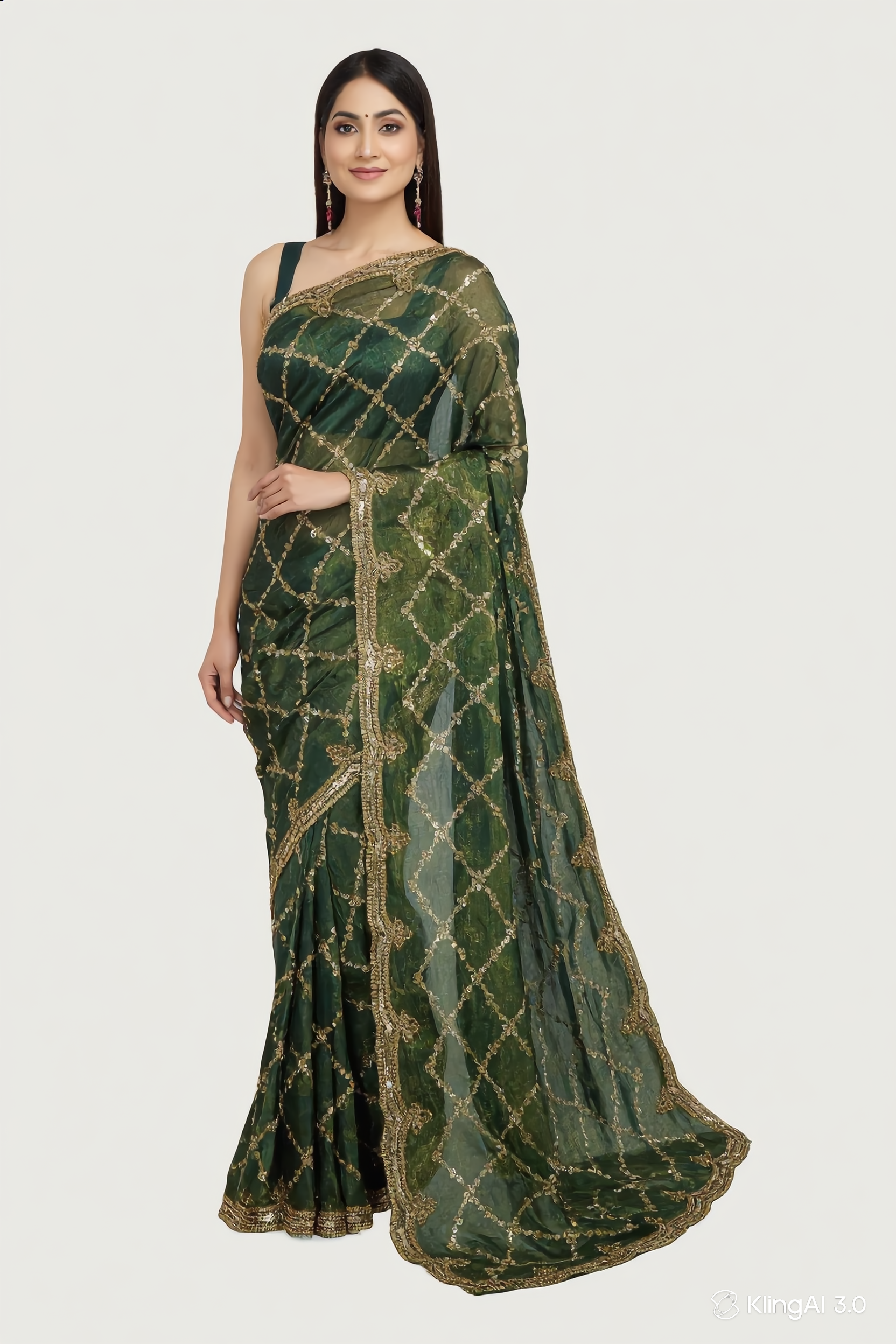 Embroidered Tissue Silk Saree