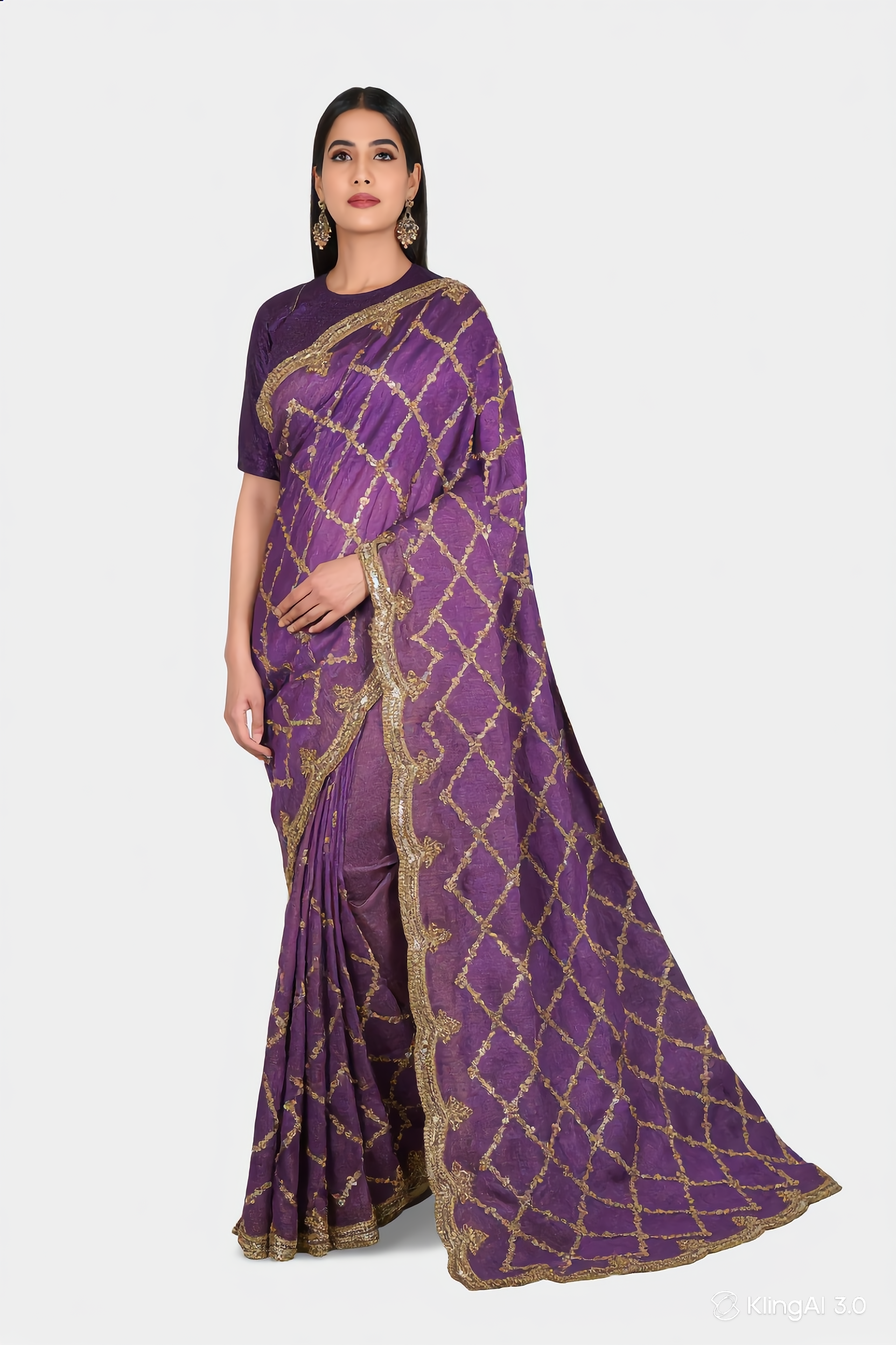 Embroidered Tissue Silk Saree