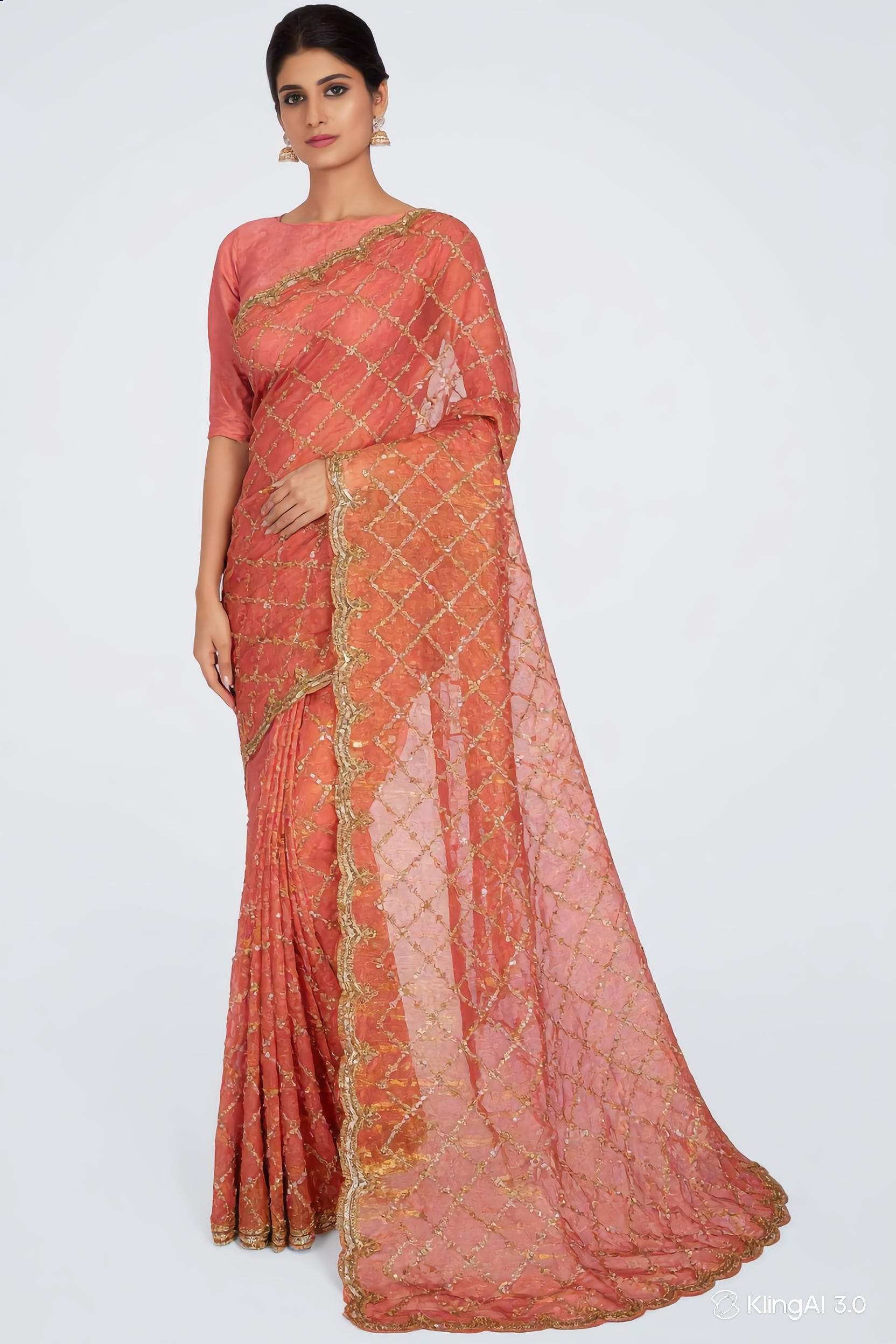 Embroidered Tissue Silk Saree
