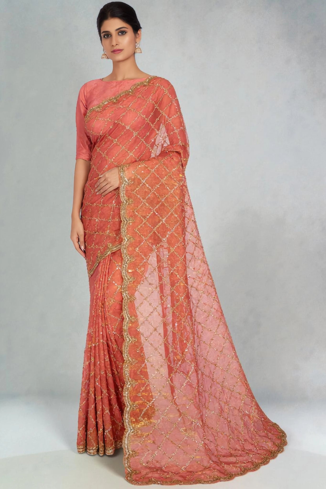 Embroidered Tissue Silk Saree