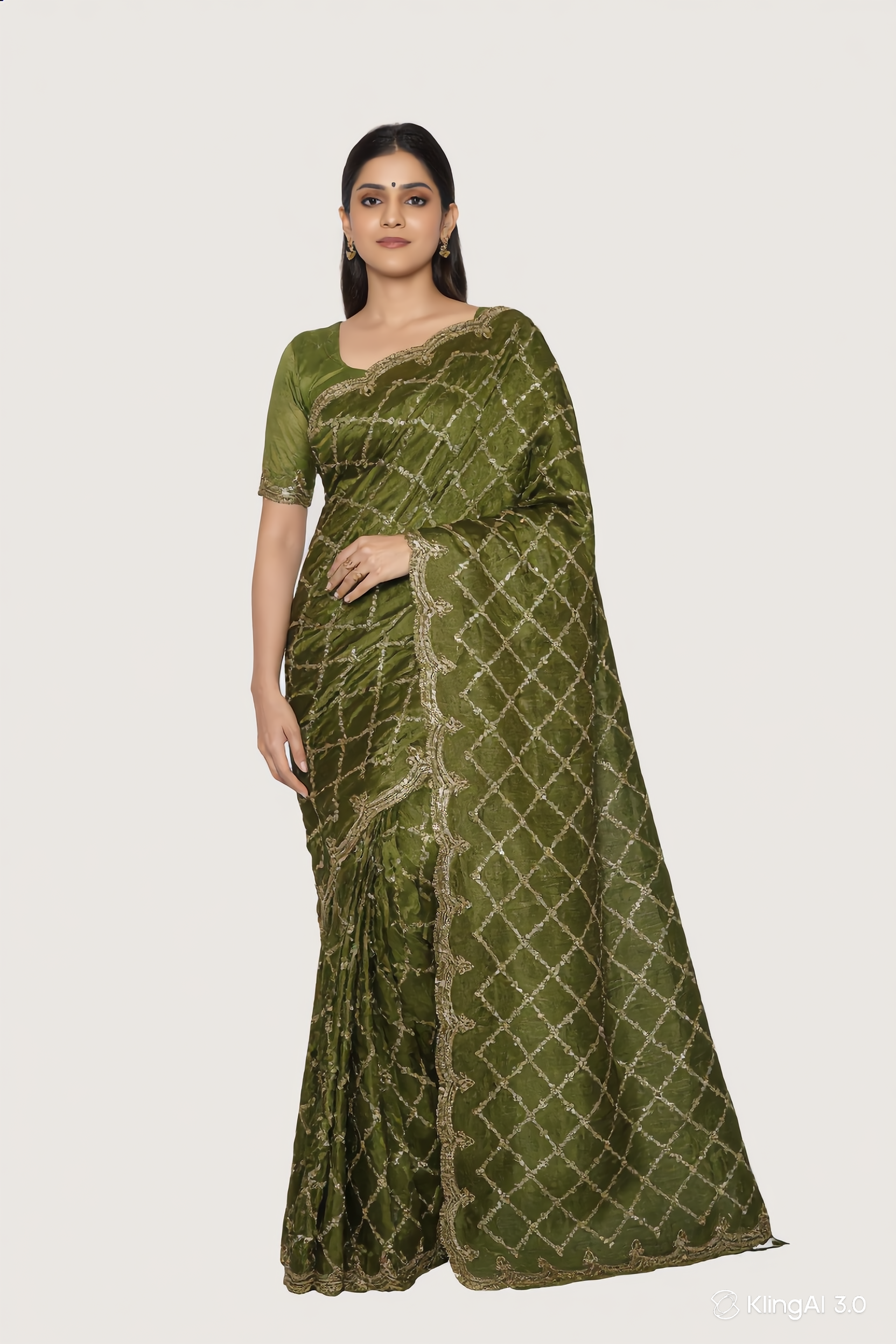 Embroidered Tissue Silk Saree