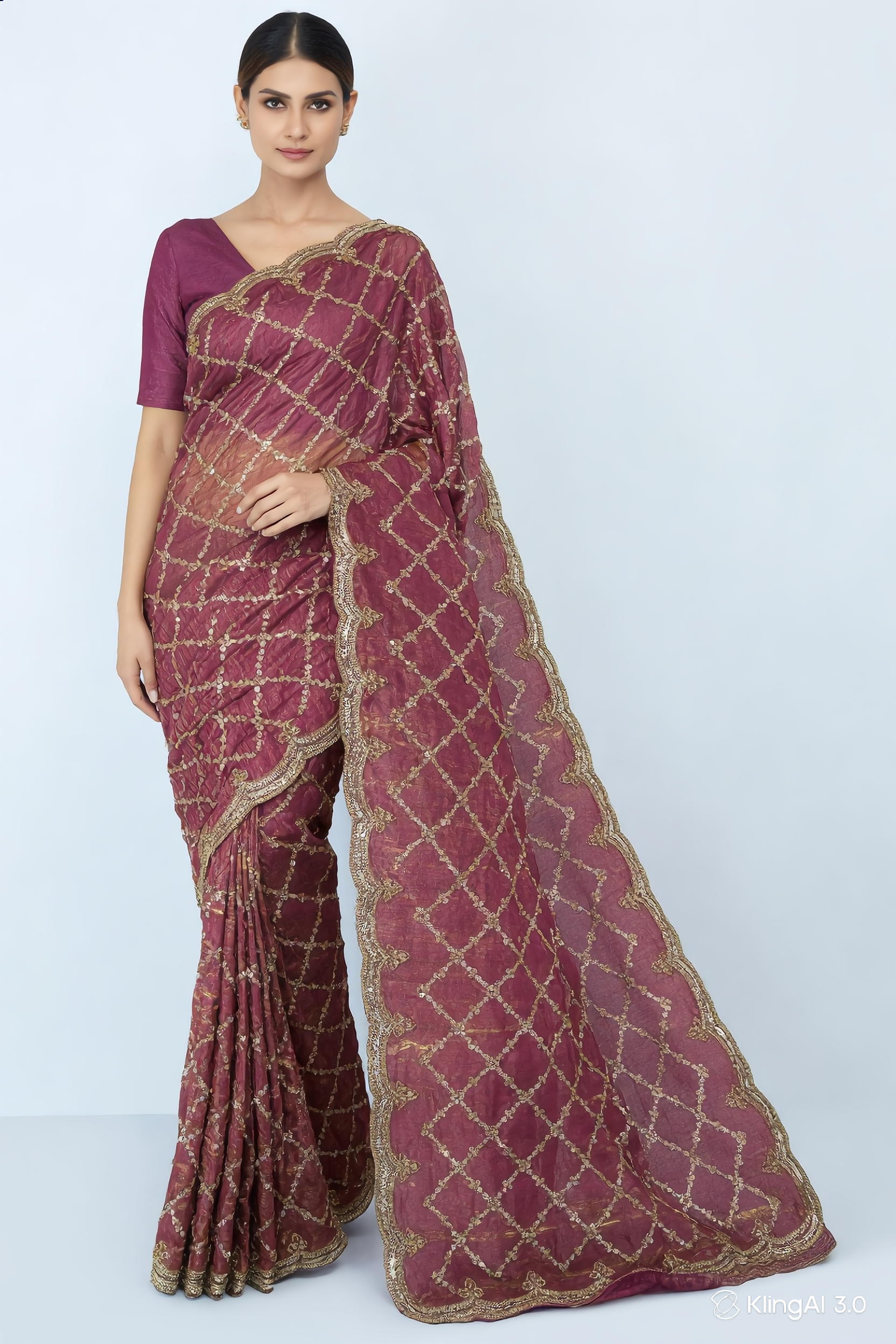 Embroidered Tissue Silk Saree