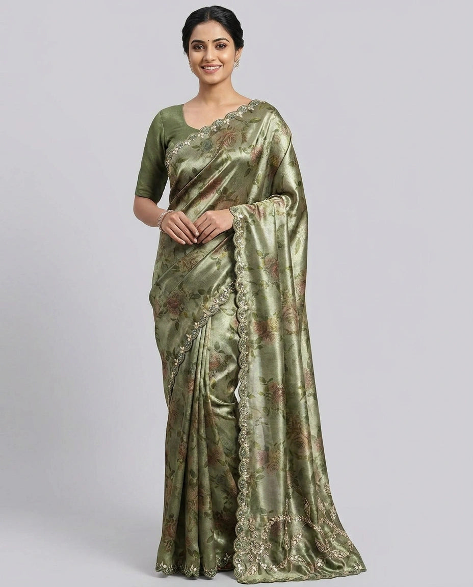 Tissue Saree with All-Over Woven Shimmer