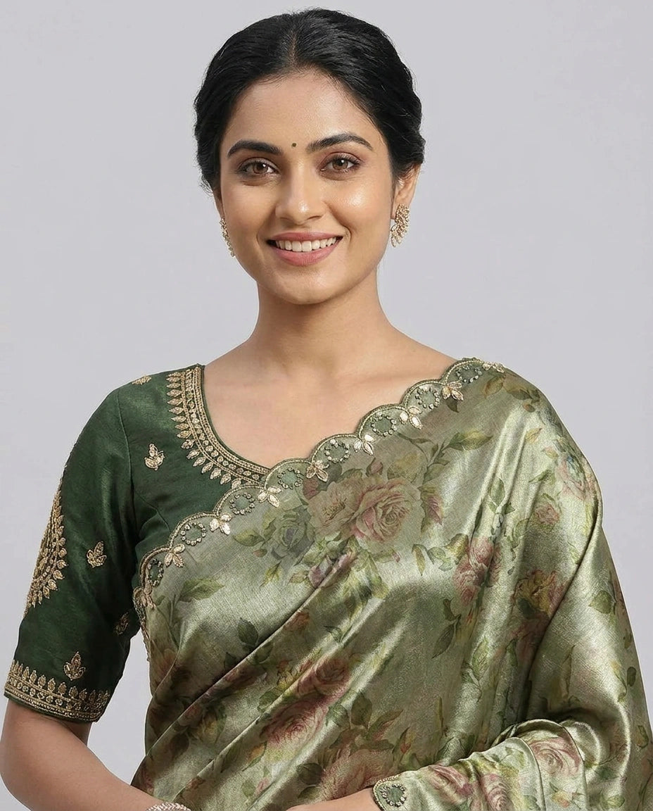 Tissue Saree with All-Over Woven Shimmer