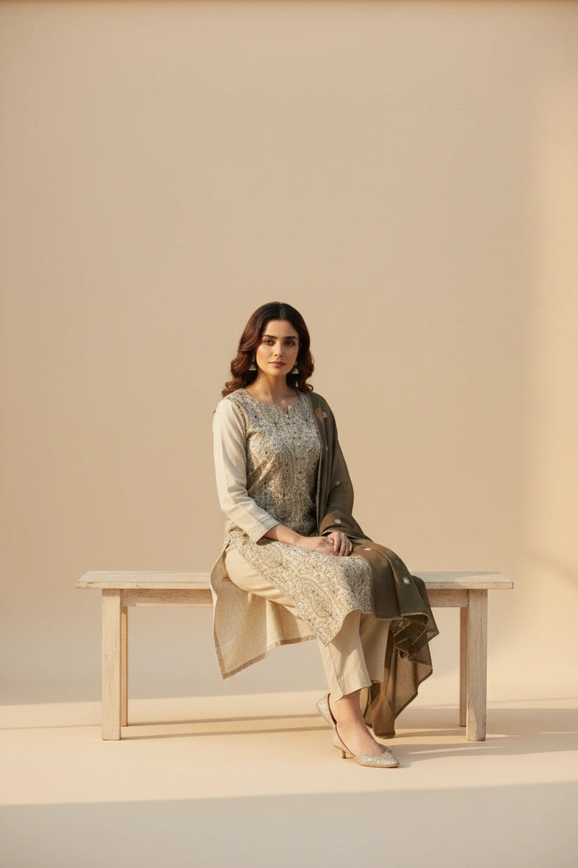 Refined Cotton Straight Suit - Rangoli Sarees