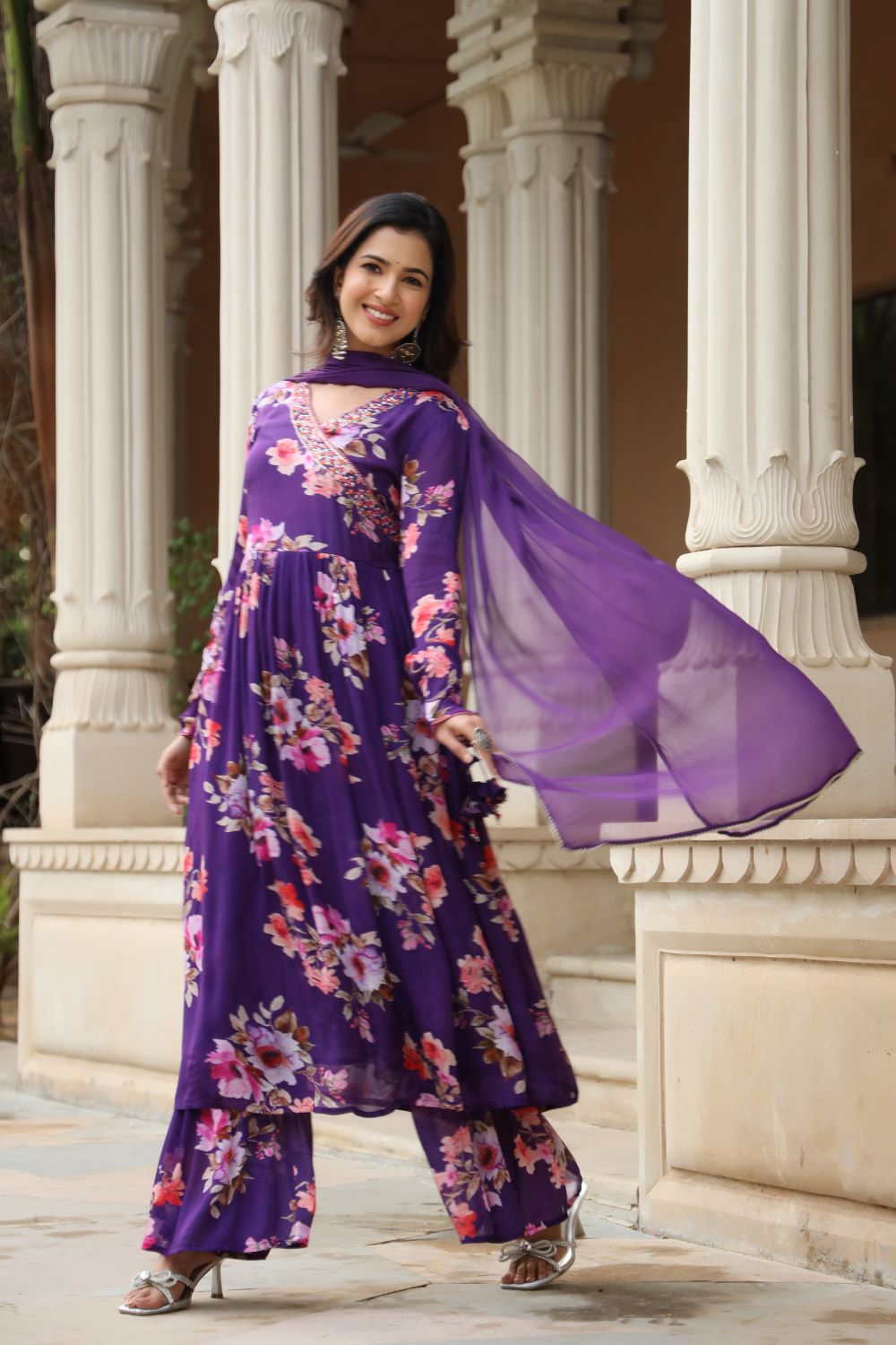 Purple Sharara Suit Set