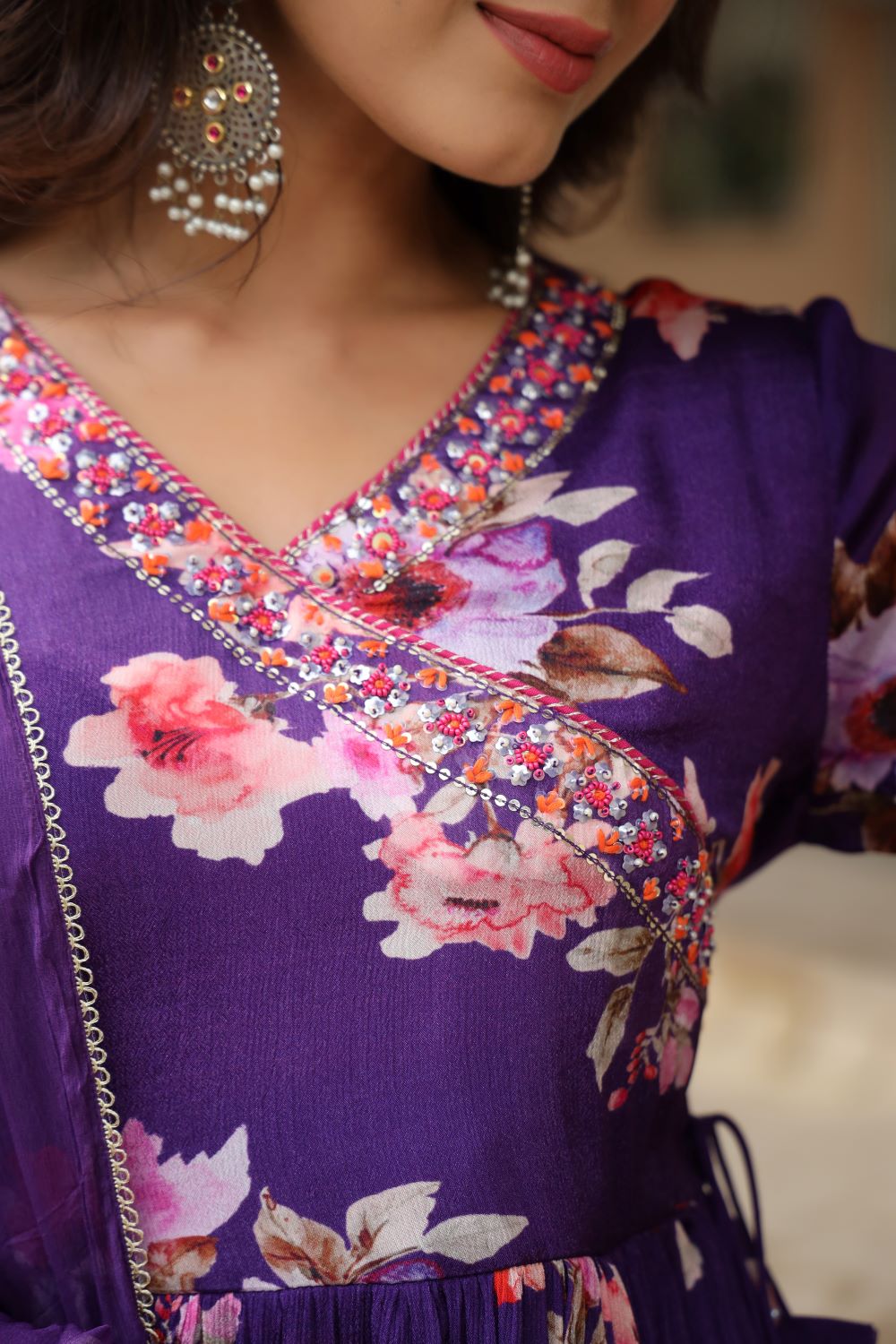 Purple Sharara Suit Set