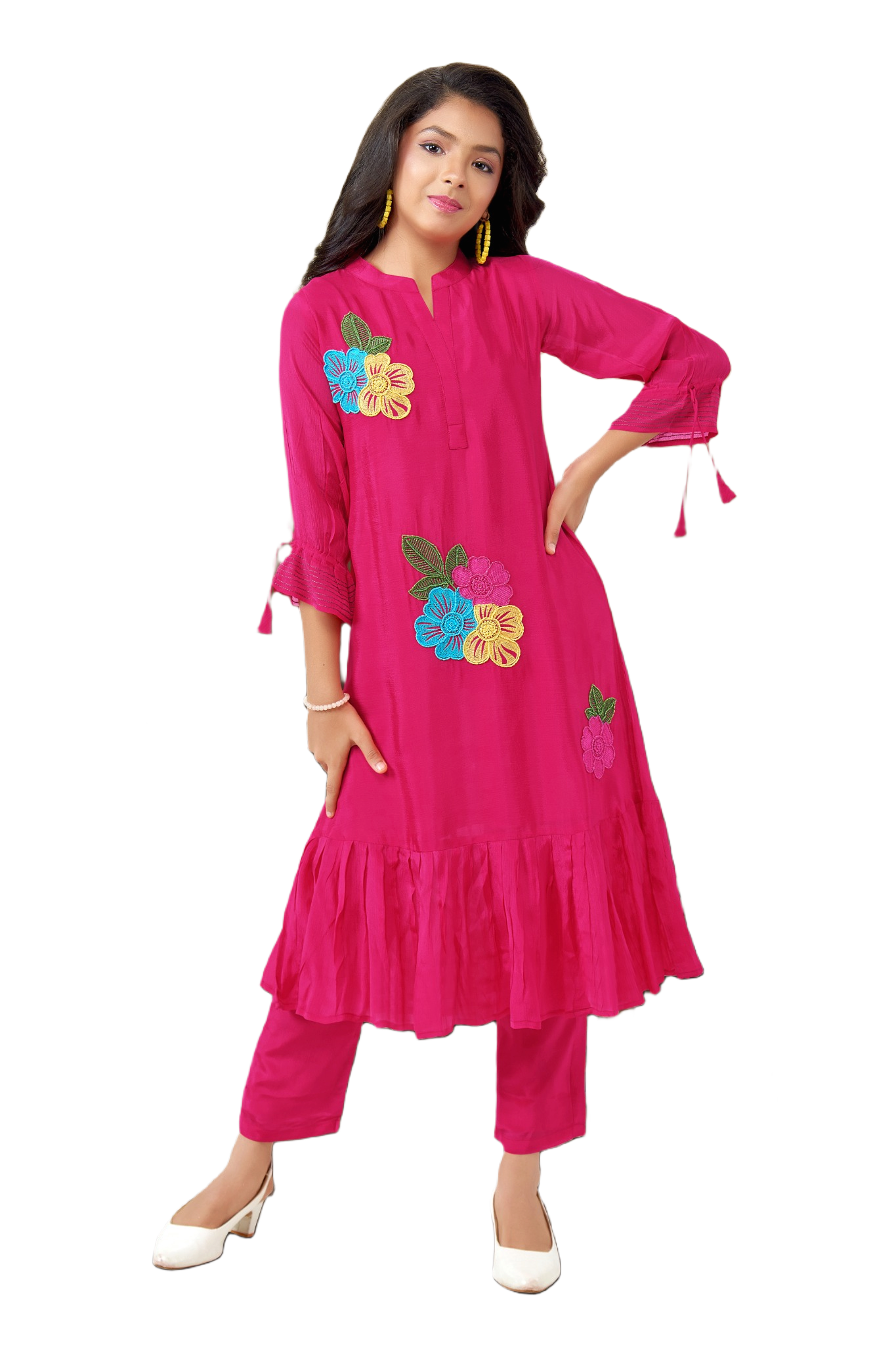 Kids Kurti - Rani | Silk Katan | Rangoli Kids