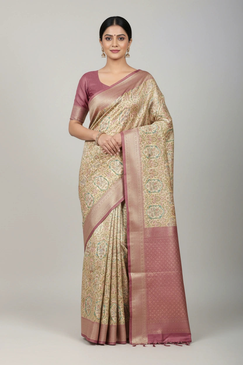 Heritage Zari Tissue Banarasi Saree - Rangoli Sarees