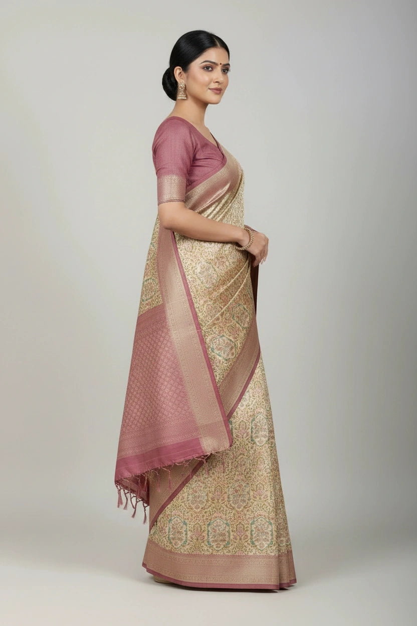 Heritage Zari Tissue Banarasi Saree - Rangoli Sarees