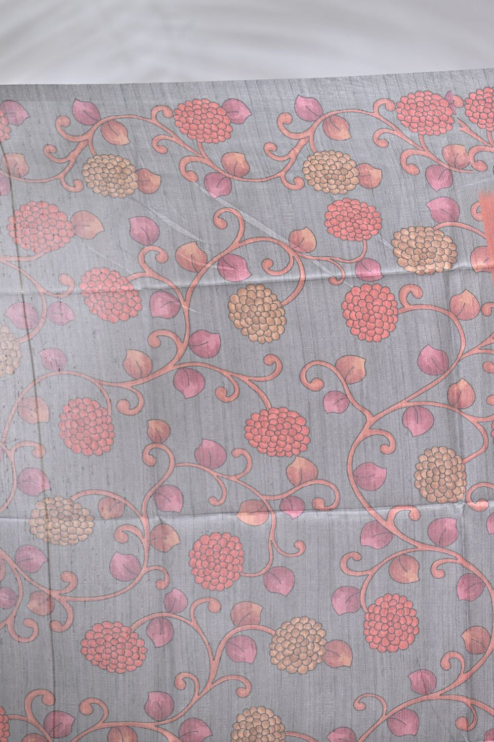 Rust Tussar Silk Sarees