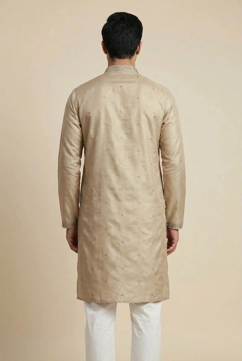 Chiku Cotton Kurta Set with Block Print for Office Wear