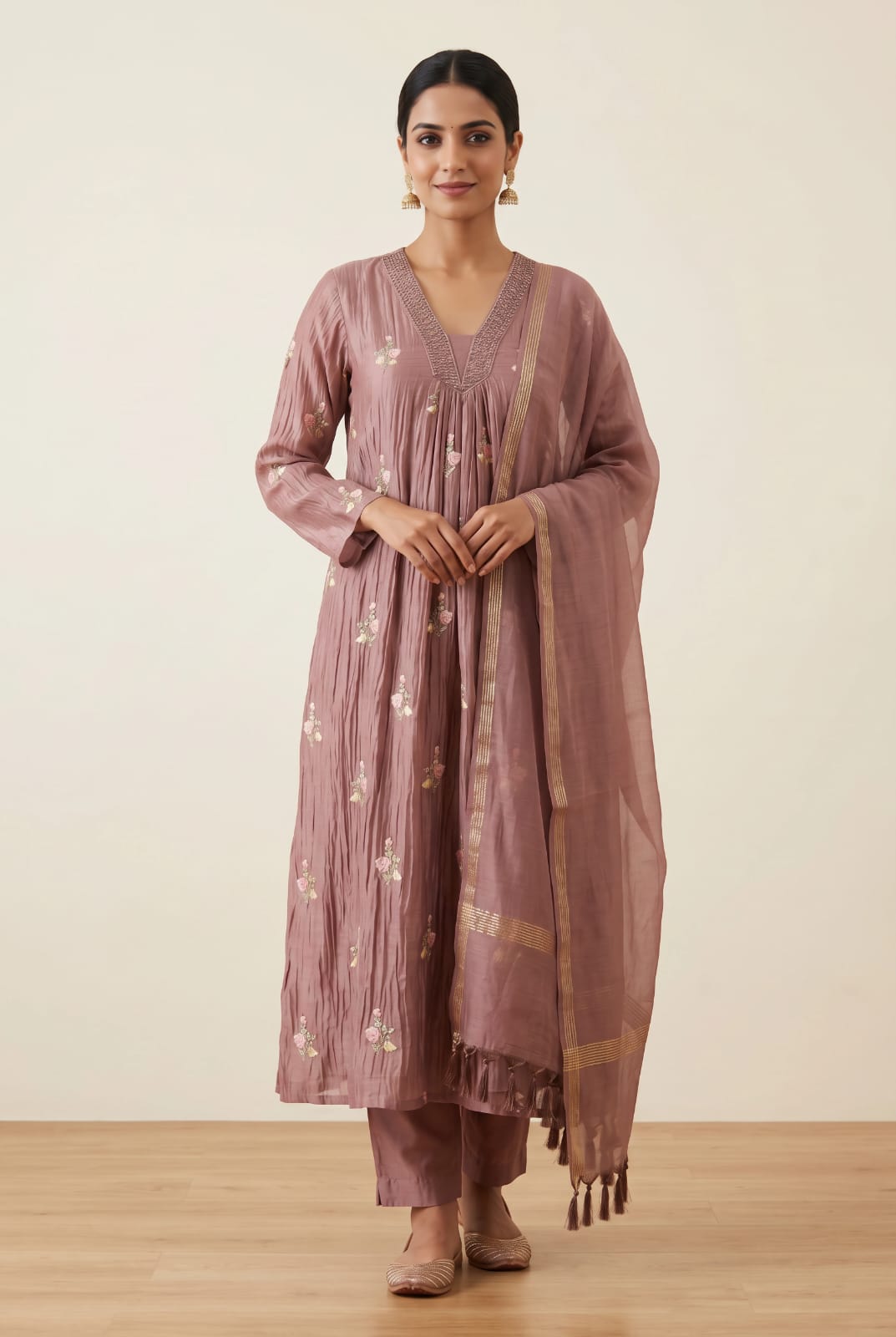 Flattering Cotton A-Line Suit - Rangoli Sarees
