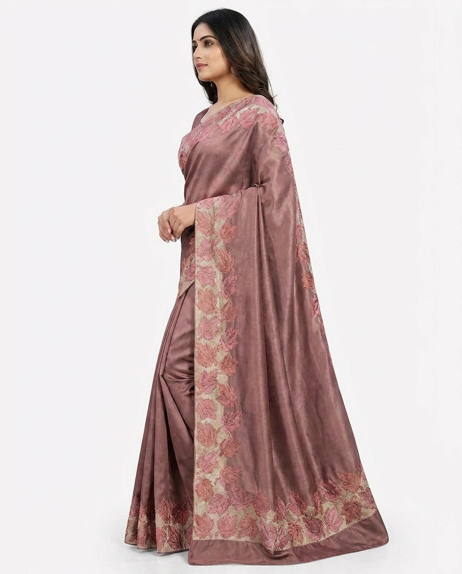 Tissue Saree with Gota Patti Embellished Border Online India - Rangoli India