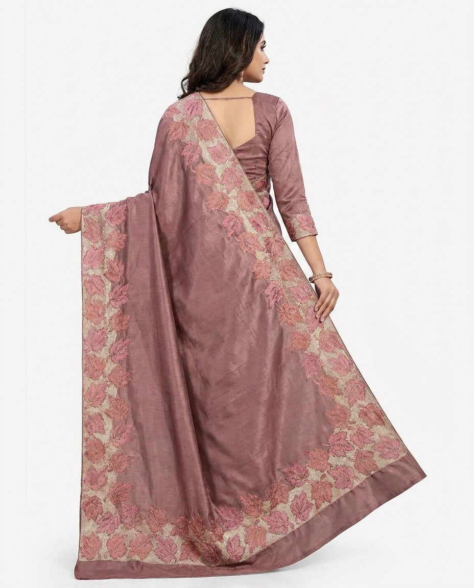 Tissue Saree with Gota Patti Embellished Border Online India - Rangoli India