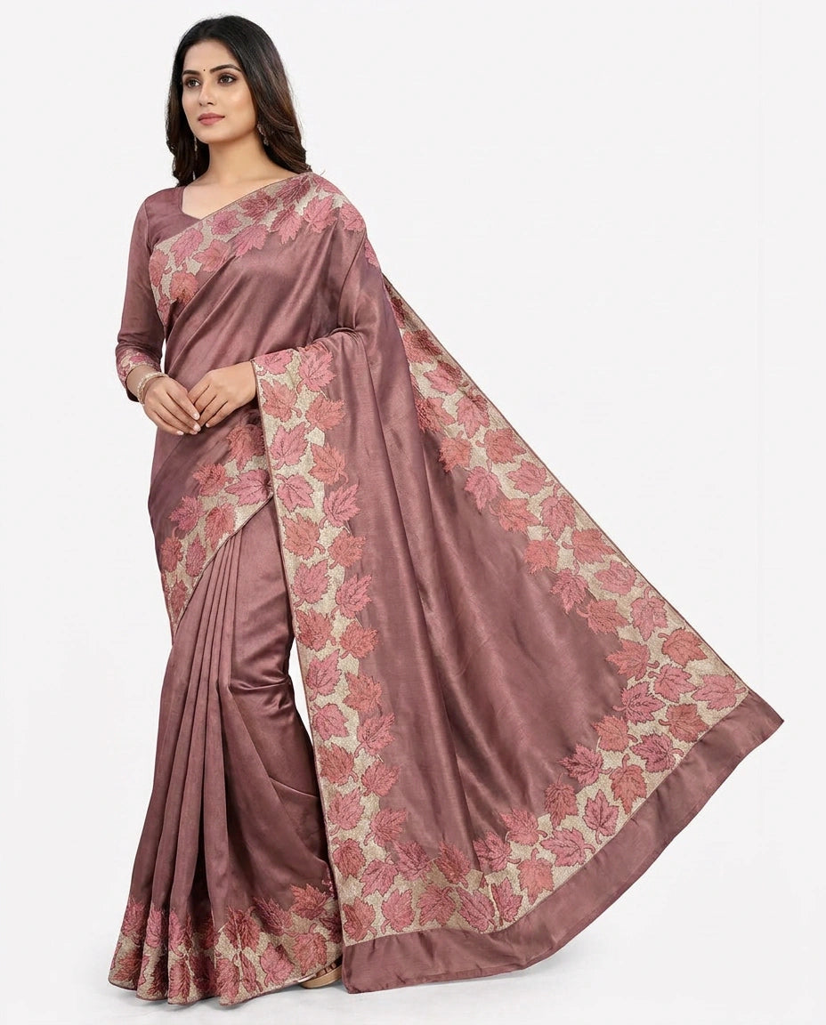 Tissue Saree with Gota Patti Embellished Border Online India - Rangoli India