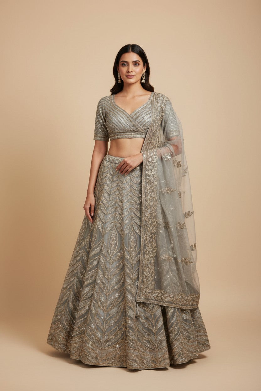 Designer Organza Lehenga Choli Set | Rangoli
