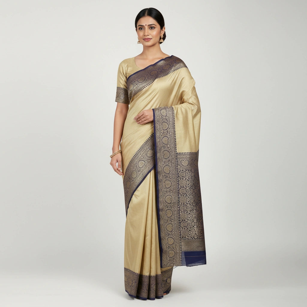 Banarasi Crepe Khaddi Saree with Intricate Weave