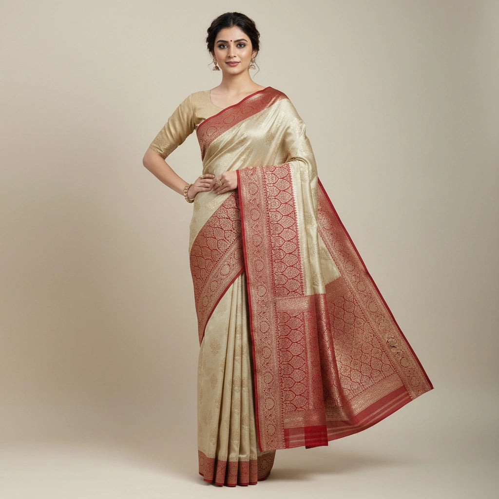 Banarasi Crepe Khaddi Saree with Intricate Weave