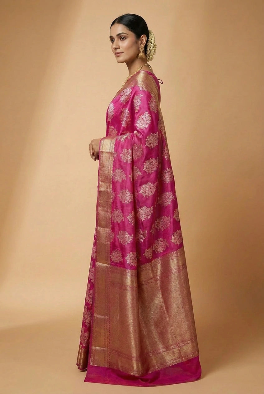 Cotton Banarasi Saree with Cotton Banarasi for Summer Wear