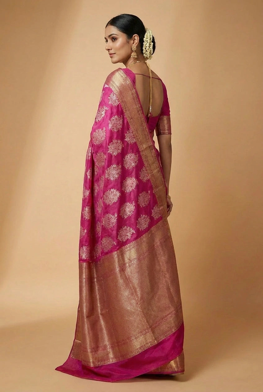 Cotton Banarasi Saree with Cotton Banarasi for Summer Wear