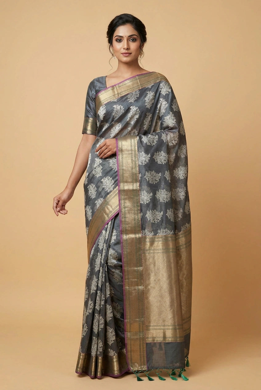 Cotton Banarasi Saree with Cotton Banarasi for Summer Wear