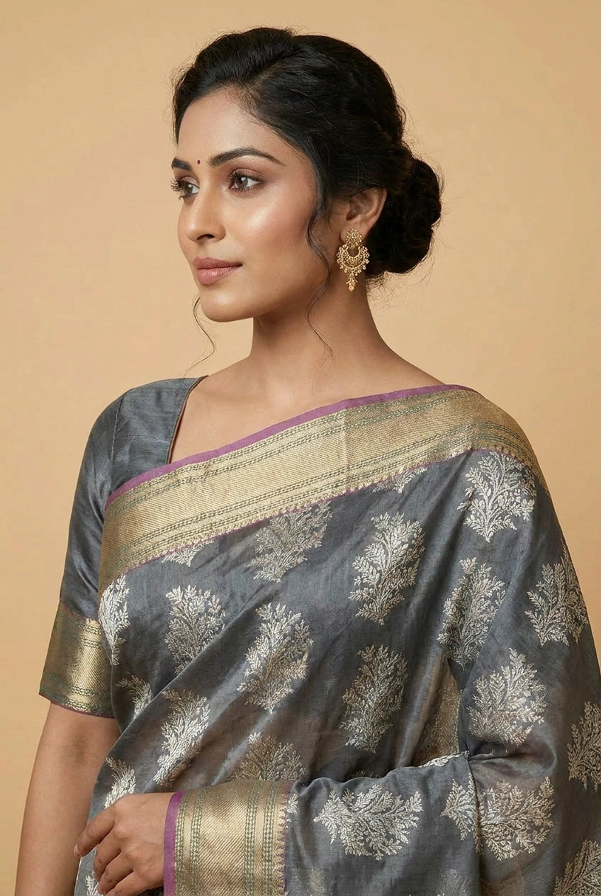 Cotton Banarasi Saree with Cotton Banarasi for Summer Wear