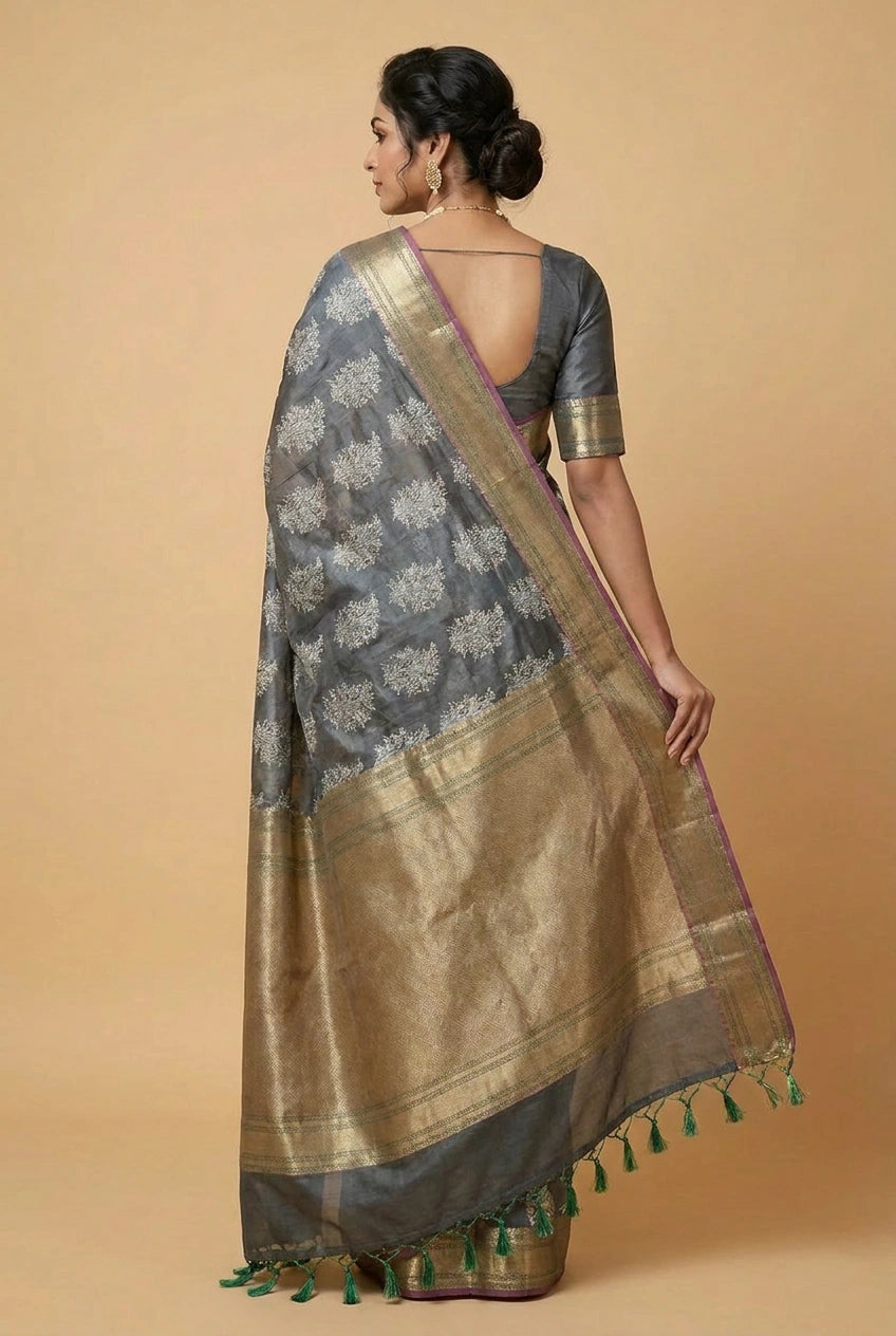 Cotton Banarasi Saree with Cotton Banarasi for Summer Wear