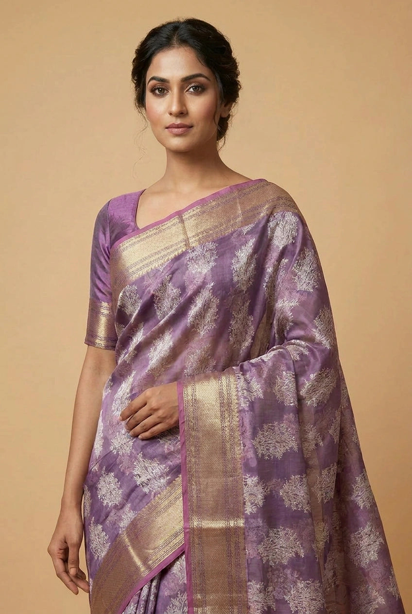 Cotton Banarasi Saree with Cotton Banarasi for Summer Wear