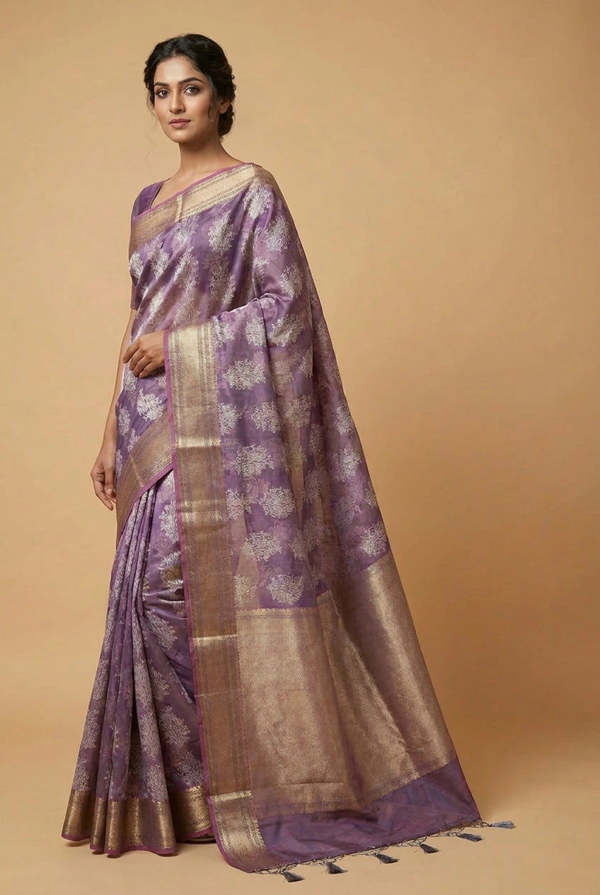 Cotton Banarasi Saree with Cotton Banarasi for Summer Wear