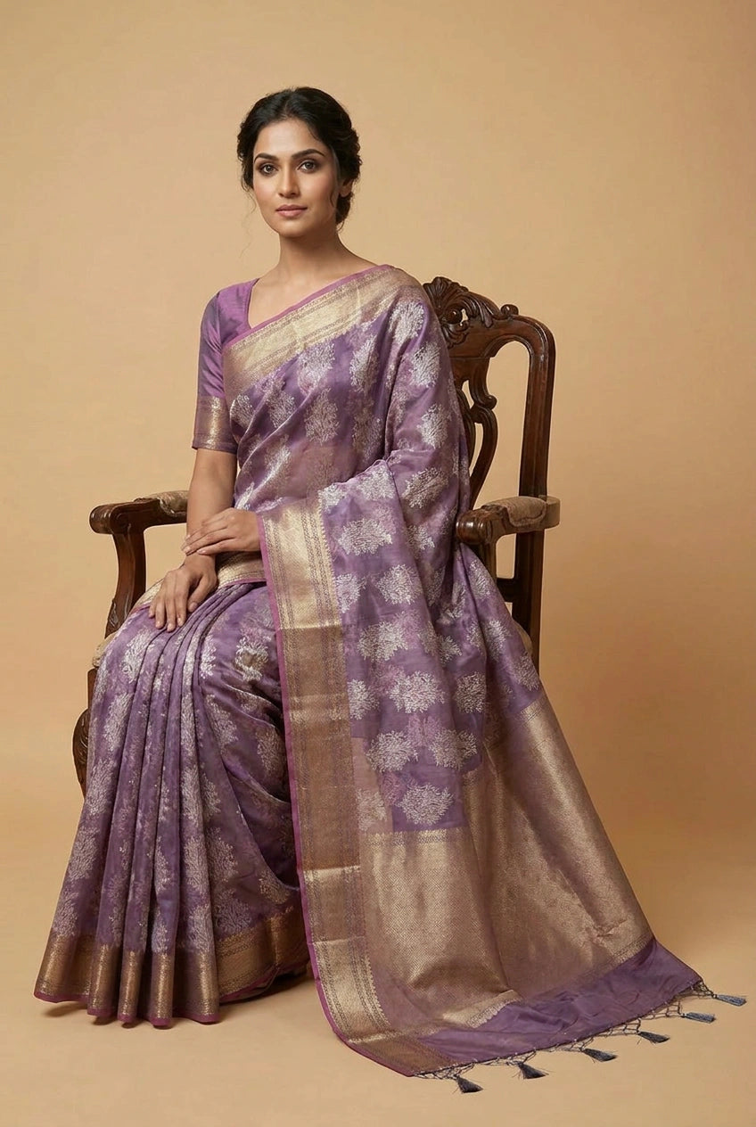 Cotton Banarasi Saree with Cotton Banarasi for Summer Wear