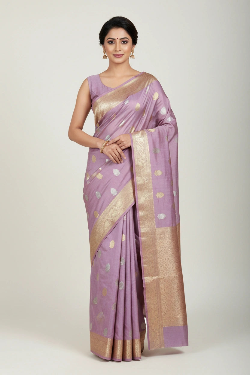 Heritage Zari Tissue Banarasi Saree - synthetic Indian ethnic wear by Rangoli