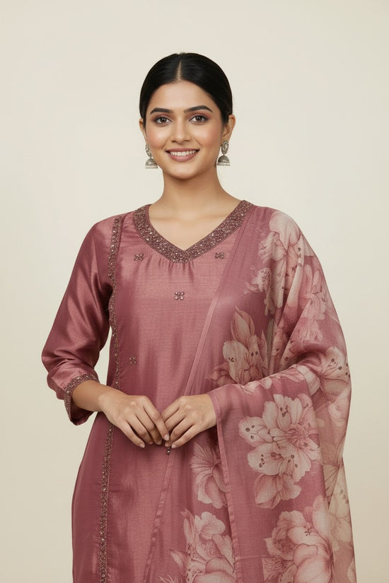 Contemporary Fandy Tissue Straight Cut Salwar Suit - Mehandi | Rangoli